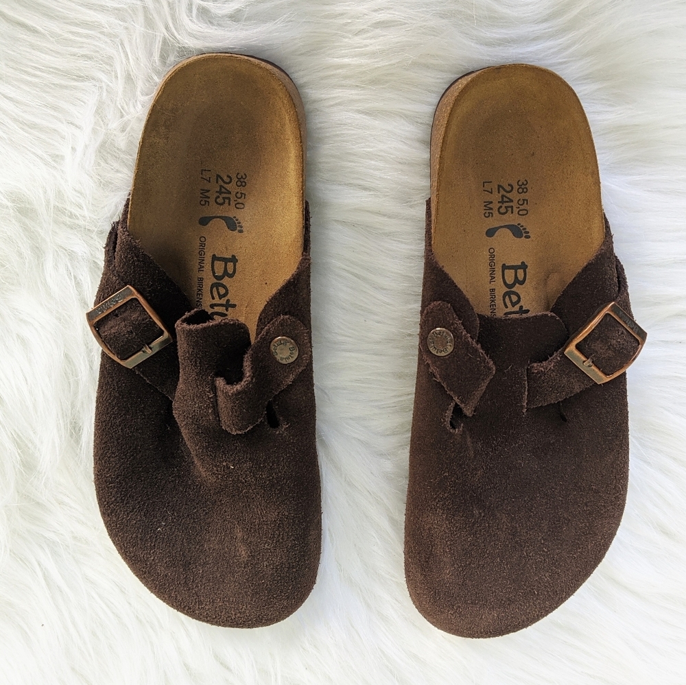 Birkenstock Betula Clogs in Chocolate Suede - Picture 1 of 7